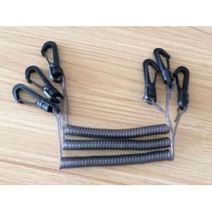 Jet Ski Safety Hand Coiled Tool Lanyard 3.0mm Line Diametre Solid Black