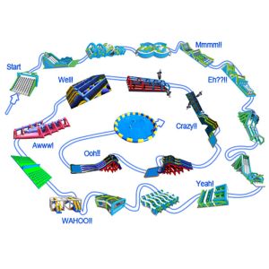 Fire - Proof Inflatable 5k Obstacle Course With 2 Years Warranty