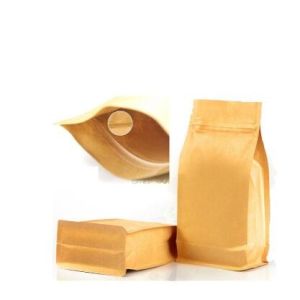 Custom Order Free Standing k Clear Window Food Packaging Kraft Paper Bags For