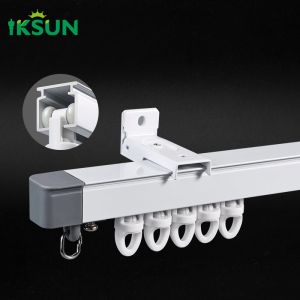 5m No Measuring Telescopic Curtain Track Stretched Adjustable Extendable Sliding
