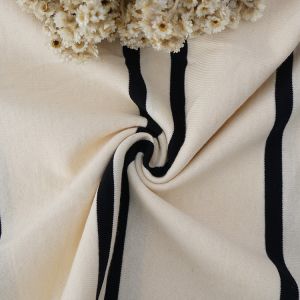 Double Yarn Comfortable Environmentally Friendly Healthy Striped Cotton Fabric