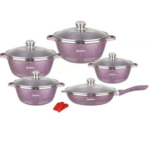 Cheap Cast 12 PCS Medical Stone Cooking Pot Set Dessini Non Stick Cookware Set