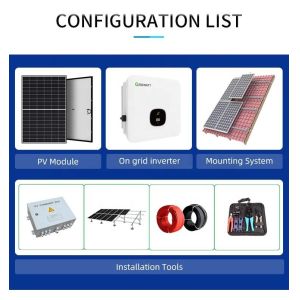 Complete 6KW On Grid Solar System Mount Solar Array Ground Energy System