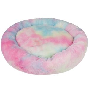 Rainbow Plush Round 50*10cm Plush Pet Beds Unique Design