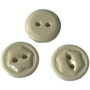 Plastic Resin Hexagon Buttons Snow White With Two Hole In 28L Apply For Sewing