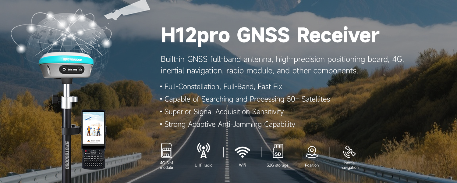 H12 Pro All In One GNSS Receiver Multi Constellation For High Precision Surveying