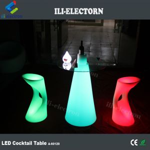 Taper shape plastic led table glowing cocktail table