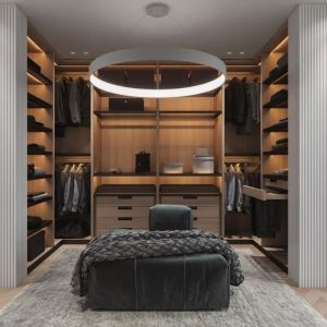 PANEL Wood Style YALIG Big Corner Open Wardrobe Cabinet for Contemporary Design