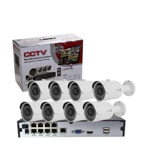 8Ch 1080P 2MP PoE Monitor Line IP Camera NVR Kit with Night Vision and Waterproof Surveillance Camera System