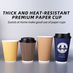 Professional 80mm Diameter Ripple Wall Paper Cups Waterproof With OEM ODM