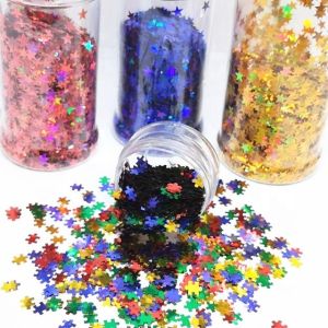 Home Decoration 1oz 2oz 3oz 5oz Glitter Plastic Shaker with Black Lid Sifter and