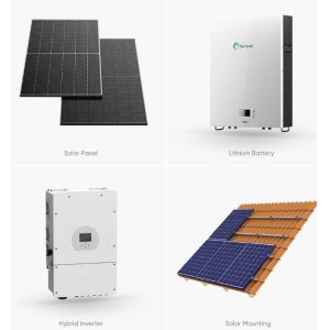 Solar Panel System Kit 5kw 10kw 15kw 20kw Hybrid System With Rechargeable