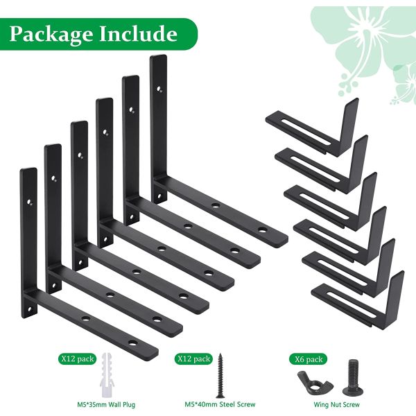 Window Boxes Planter Shelving with Adjustable Size Triangle Bracket Structure Brackets