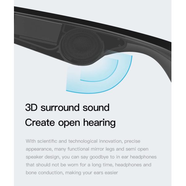 Wireless Bluetooth Sunglasses Smart Eyewear Glasses Built In Mic IPX4 Waterproof