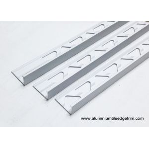10mm 3 / 8 In Depth L Angle Aluminium Tile Edge Trim With Matt Silver