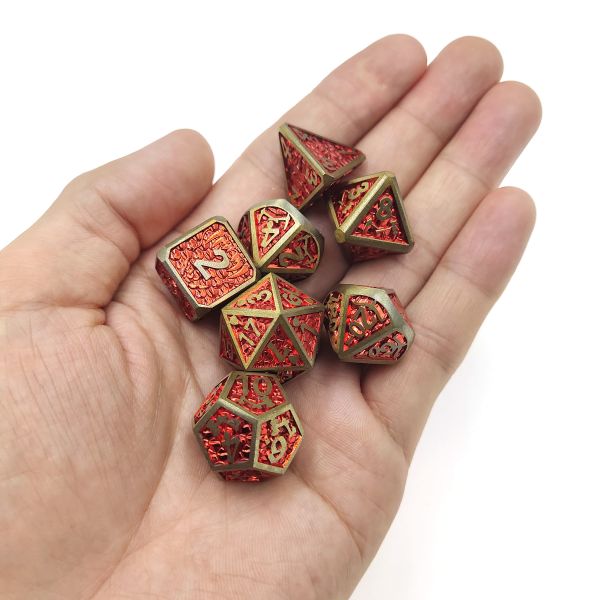 Quality Dice Set Multipurpose Practical Plating Sharp Trade Card Polyhedral Metal for sale