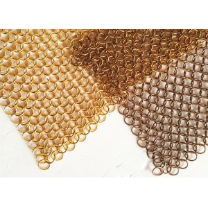 Light Diffusing Chainmail Metal Ring Mesh For Decoraive Interior Partition