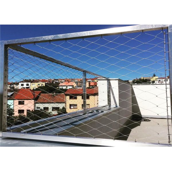 7x19 Stainless Steel Woven Wire Mesh / AISI304 Wire Rope Mesh Net For Balustrade