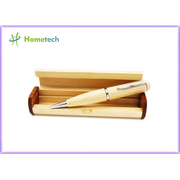 Maple Wood Pen USB Flash Drive Recorder , Laser Pointer Ball Pen Bulk USB Memory