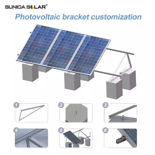 Quality Aluminum SUS304 Solar Panel Bracket Dual Axis Solar Tracker Roller Mounting Bracket for sale
