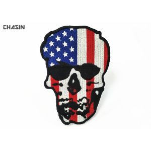 China Skull Logo Raider Motorcycle Biker Patches For Vest Back 4.5 Width on sale