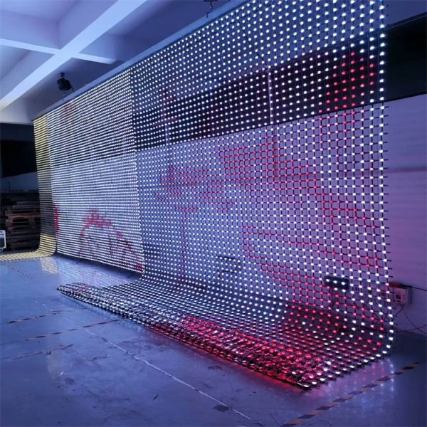 Flexible Building Facade Lighting LED Curtain Outdoor Landscape Soft LED Mesh