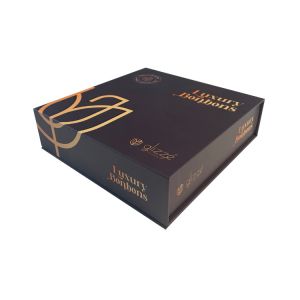 Rigid Cardboard Chocolate Bonbon Packaging Magnetic Closure With Plastic Insert