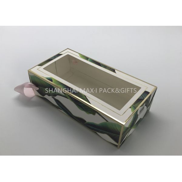 Paper Foldable Cardboard Gift Boxes With Window Transparent Plastic , Folding