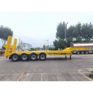 90 Tons 4 Axle Low Bed Trailer Low Bed Semi Trailer For Heavy Machinery