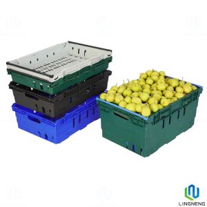 Lightweight 18L Plastic Fruit And Vegetable Crates / Stacking Plastic Crates