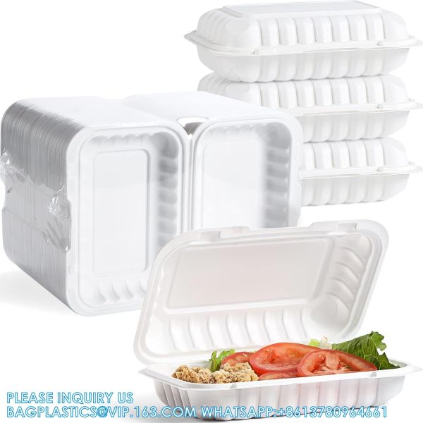 Clamshell Food Containers, Shrink Wrap 50 Pack 9 X 6 Inch 28 OZ Plastic Hinged