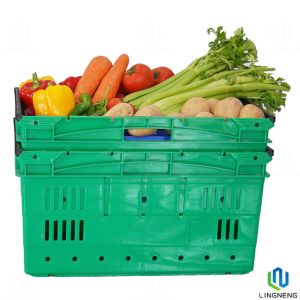 48L Nestable Plastic Crates , Stackable Plastic Harvest Crates