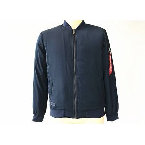 Cobalt Quilted Mens Polyester Bomber Jacket With Branded Tape On Sleeve TW80378