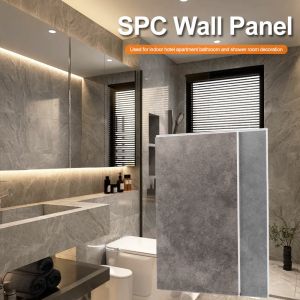 China SPC Wall Panel Hotel Bathroom Seamless Marble Sheet Integrated Wall Panel For Indoor Decoration on sale