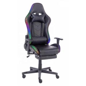 Seat Height 54cm Adjustable Armrest Racing LED Light RGB Gaming Chair with