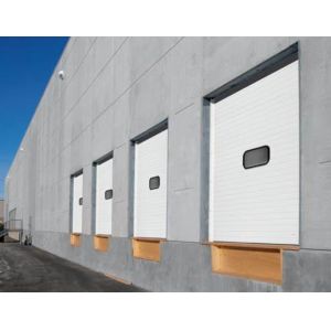 White Double Skinned Steel Noise And Wind Resistant Overhead Sectional Door With