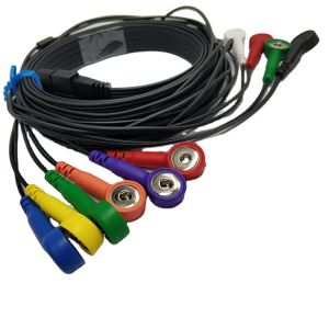 China Schiller Ecg Holter Cable Compatible MS-12 Blue 10 Lead Snap TPU Jacket on sale