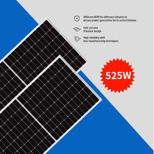 On / Off Grid Solar System Monocrystalline 525W Solar Panel Roof Installation
