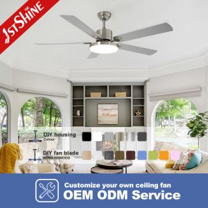 Smart Home 58 Inch Ceiling Fan with 5 MDF Blades and Remote Control 3 Color LED