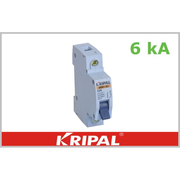 Quality 4.5KA 6KA Miniature Circuit Breaker 1 Pole 2 Pole 3 Pole 4 Pole 1~63A MCB CURVE:B,C,D for sale