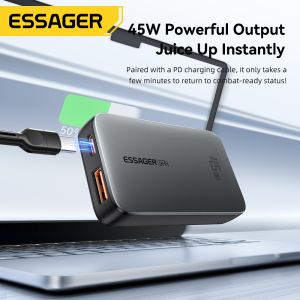 ESSAGER ES-CD48 Series 2 Ports 45W Type C Quick USB Fast Charger with ABS