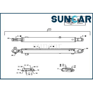 PS01V00003R400 Bucket Repair Seal Kit Case Parts CX55B Excavator Hydraulic