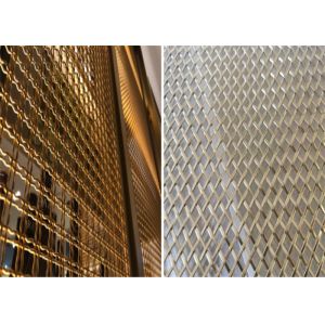 5.5m Length Crimped Copper Wire Mesh Square Hole Architecture
