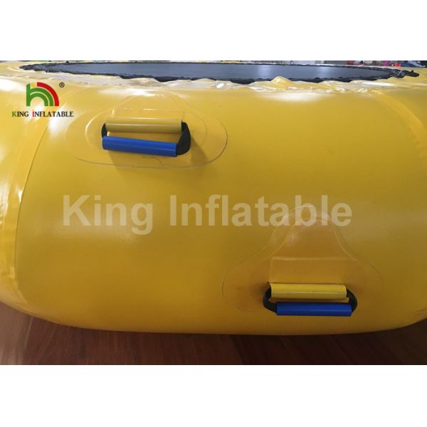 Customized Yellow 5m D Inflatable Water Toy / Floating PVC Trampoline For Water Park