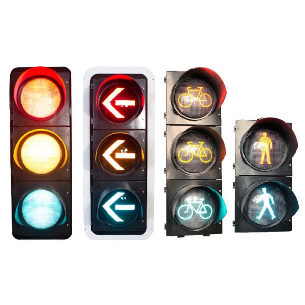 300mm Hi Flux SMD LED traffic light 3 section frensnel lens