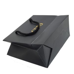 Black Luxury Design Retail Gift Shopping Packaging Custom Print Paper Bags With