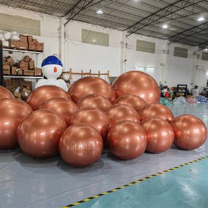 Hanging PVC Sealed Inflatable Big Mirror Ball Shiny Inflatable Mirror Sphere For