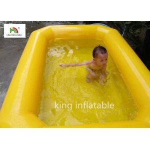 Yellow Double Tubes Blow Up Swimming Pool For Children In Backyard