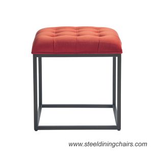 Black square tufted storage ottoman