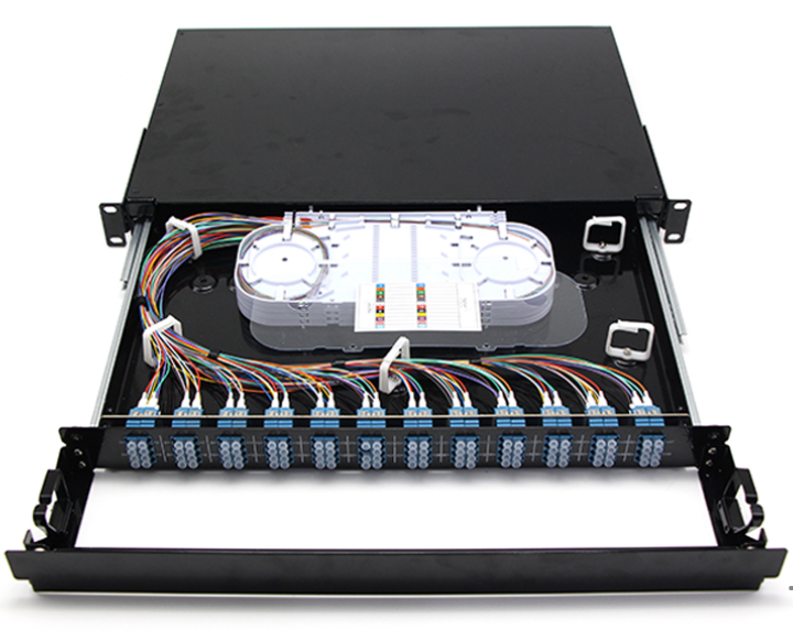 Fiber Optic High Density Patch Panel 19" Rack Mount 1U 96F LC Quad Adapter